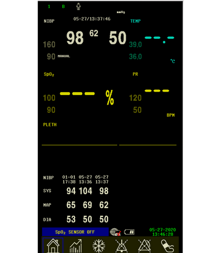 Monitor paciente-Monitor signos vitales-Monitor presión arterial