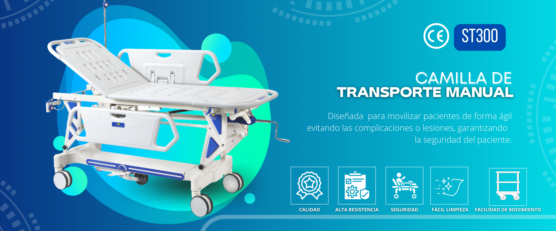Camilla de Transporte Camilla de Transporte Manual, sirve como camilla de atención en emergencia
