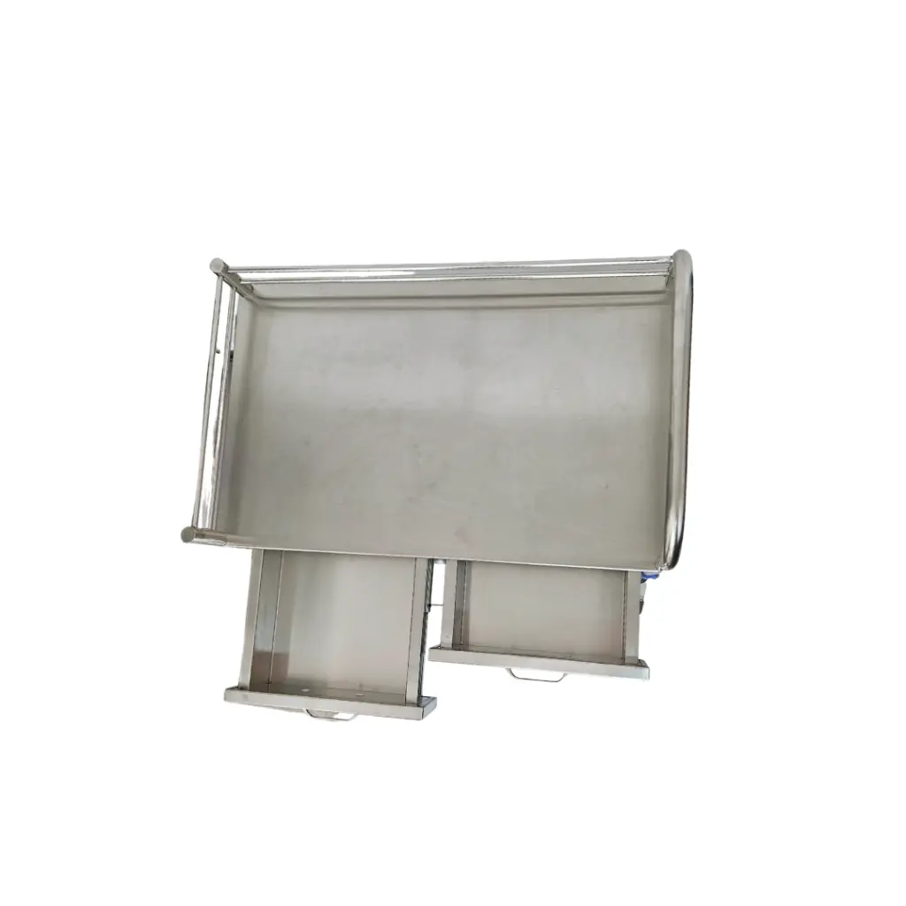 [UT302] Coche de acero inoxidable 304, 2 bandejas 2 cajones. Viamed (3).webp