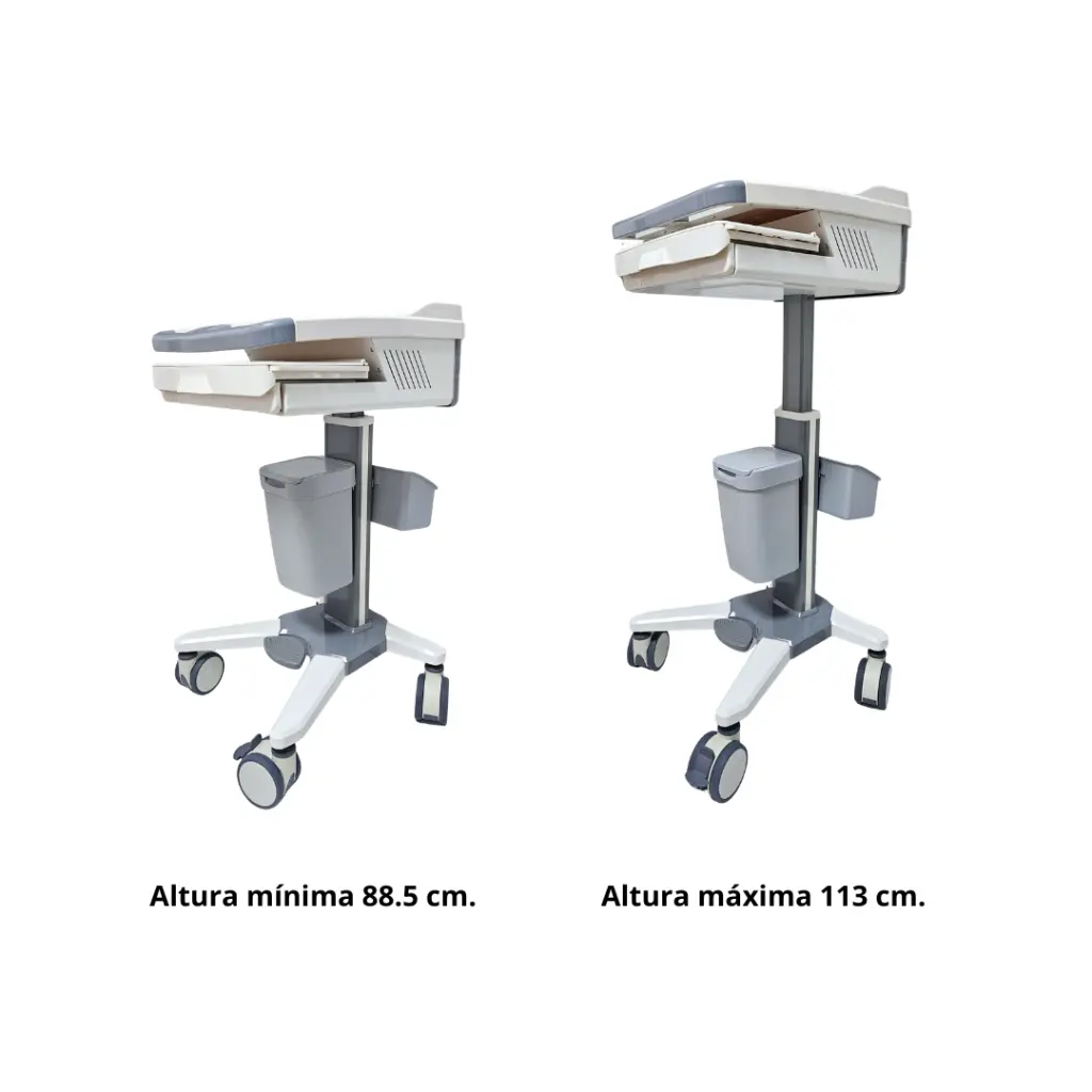 [TR800] Coche de transporte ABS - Aluminio, altura regulable. Viamed (2).webp