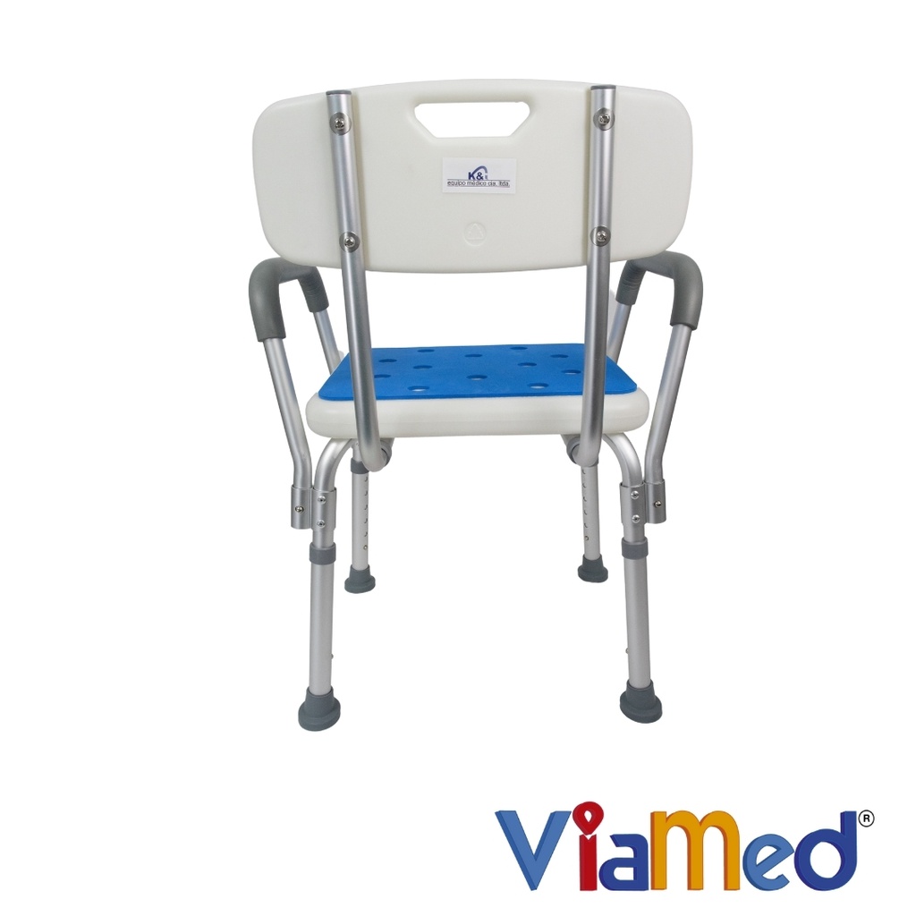 Silla de baño con espaldar y apoyabrazos, K&I