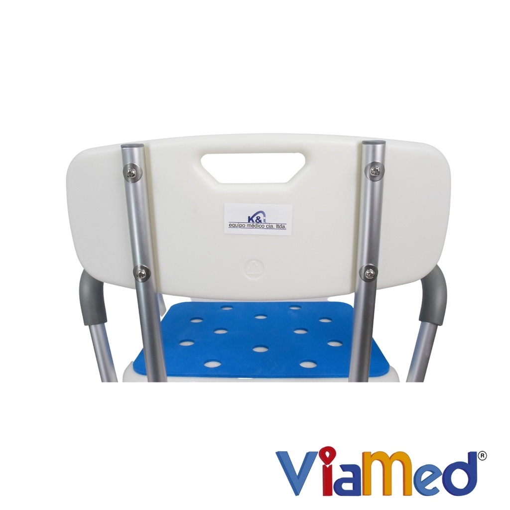 Silla de baño con espaldar y apoyabrazos, K&I