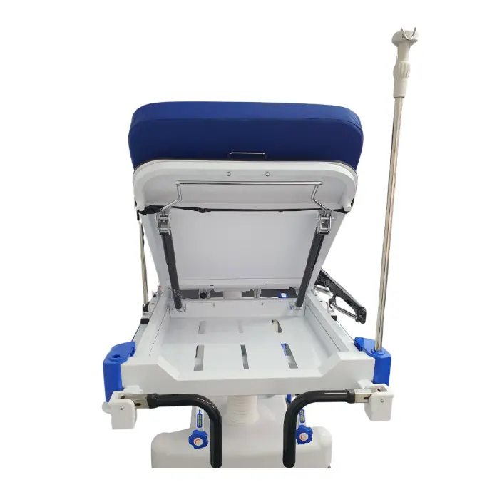 Camilla de transporte, 4 secciones, hidraulica, radiotransparente, VIAMED.