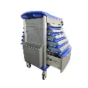 Coche de medicamentos, ABS, cajon doble lado. VIAMED