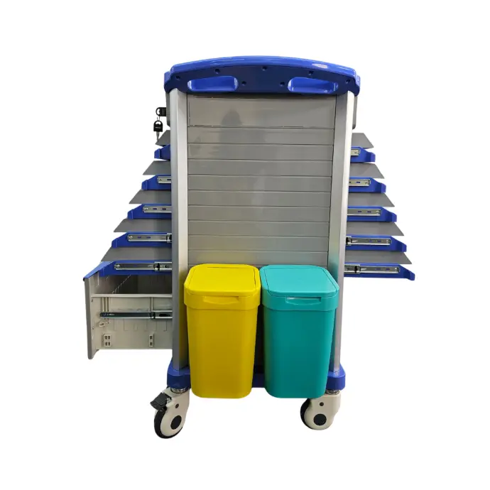 Coche de medicamentos, ABS, cajon doble lado. VIAMED