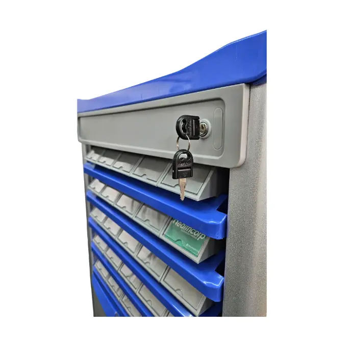 Coche de medicamentos, ABS, cajon doble lado. VIAMED