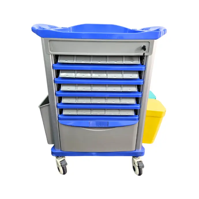 Coche de medicamentos, ABS, cajon doble lado. VIAMED