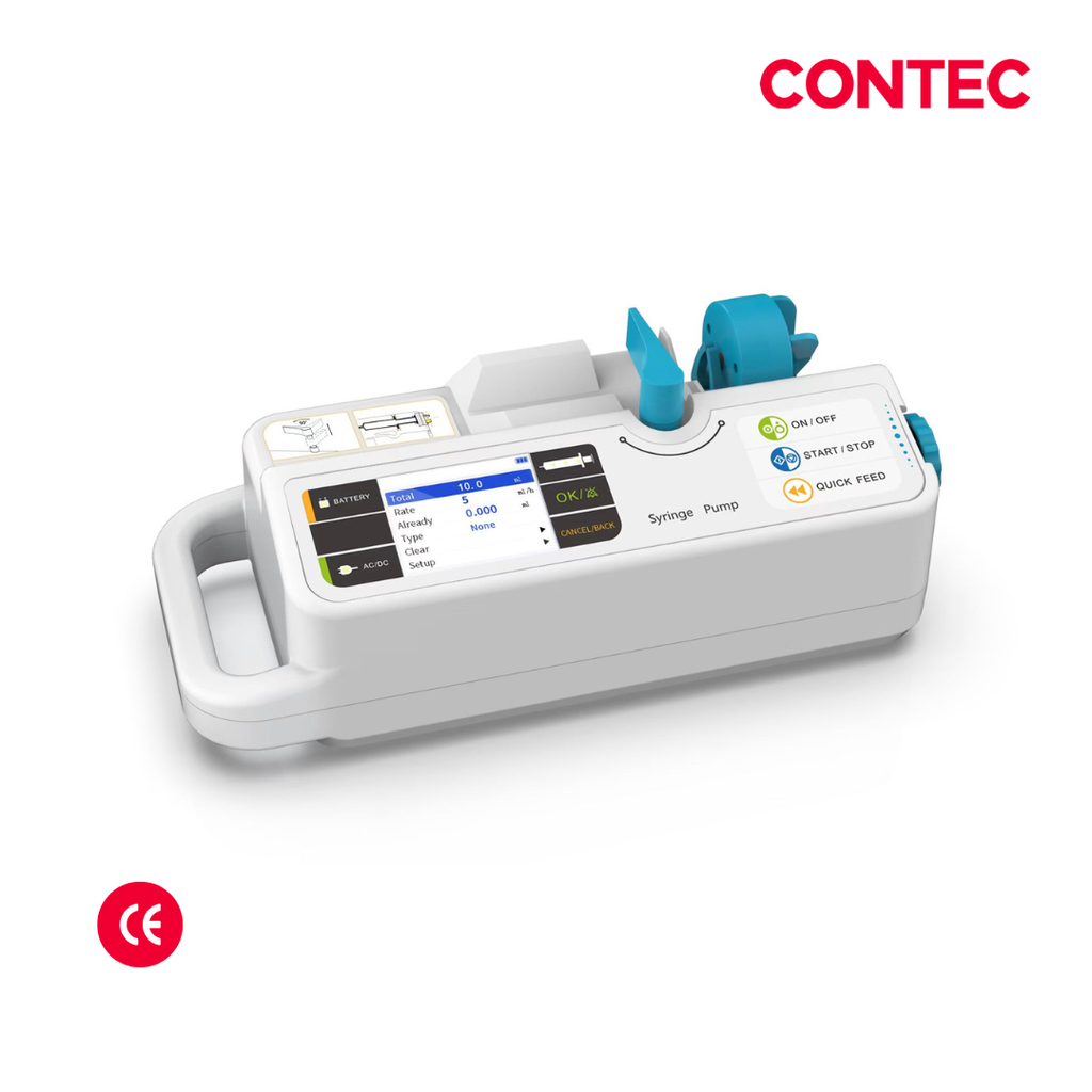Bomba de infusion de jeringa, Contec.