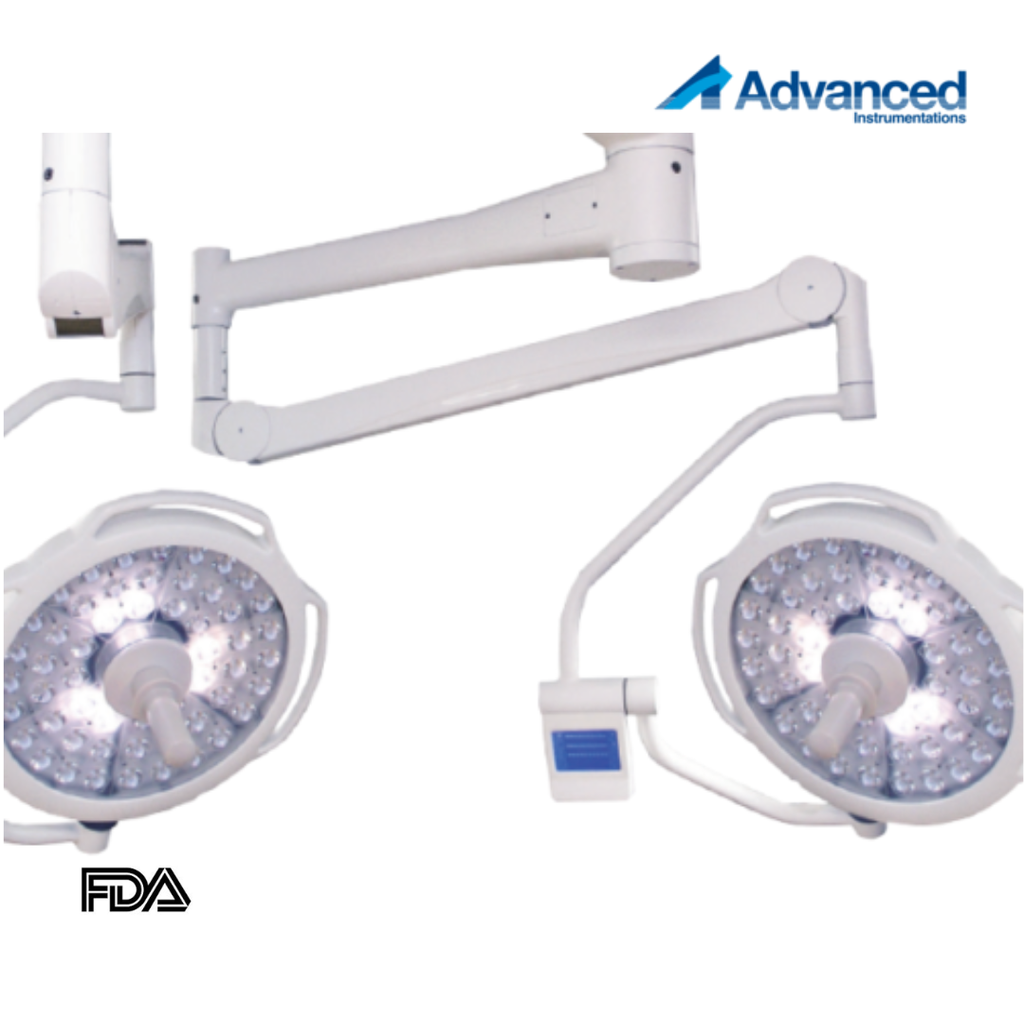 Lampara quirurgica cielitica LED, doble cupula 700mm/700mm, Advanced