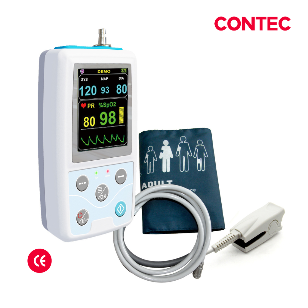 Monitor de signos vitales portátil / MAPA SpO2 y Presion arterial. CONTEC