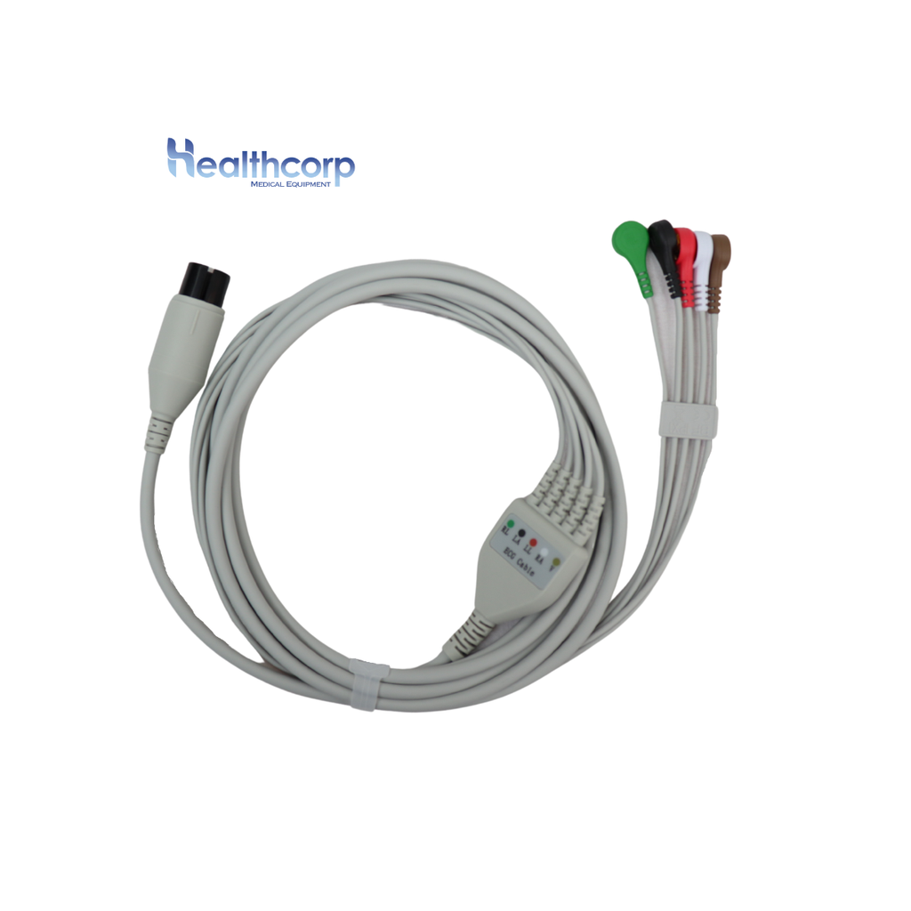 Cable ECG 6 pin, 5 leads, para monitor CONTEC