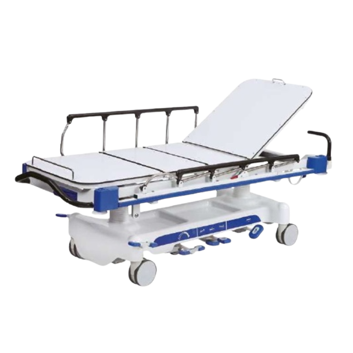 Camilla de transporte y recuperación, hidraulica, translucida. 