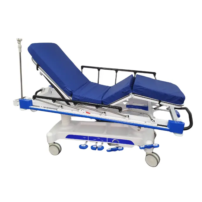 Camilla de transporte y recuperación, hidraulica, translucida. 