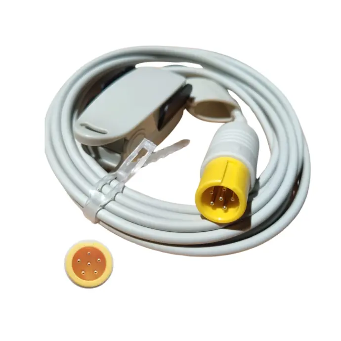 SpO2 cable 6 pin con sensor adulto tipo clip. para monitor new model. CONTEC