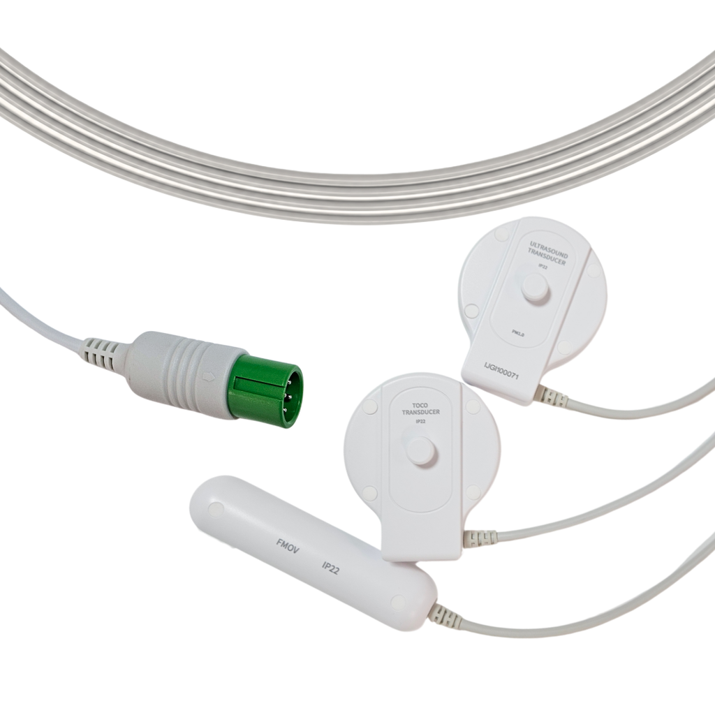 Cable 3 en 1, (Toco, transductor FHR, mark event), monitor fetal CMS800G newV, Contec.