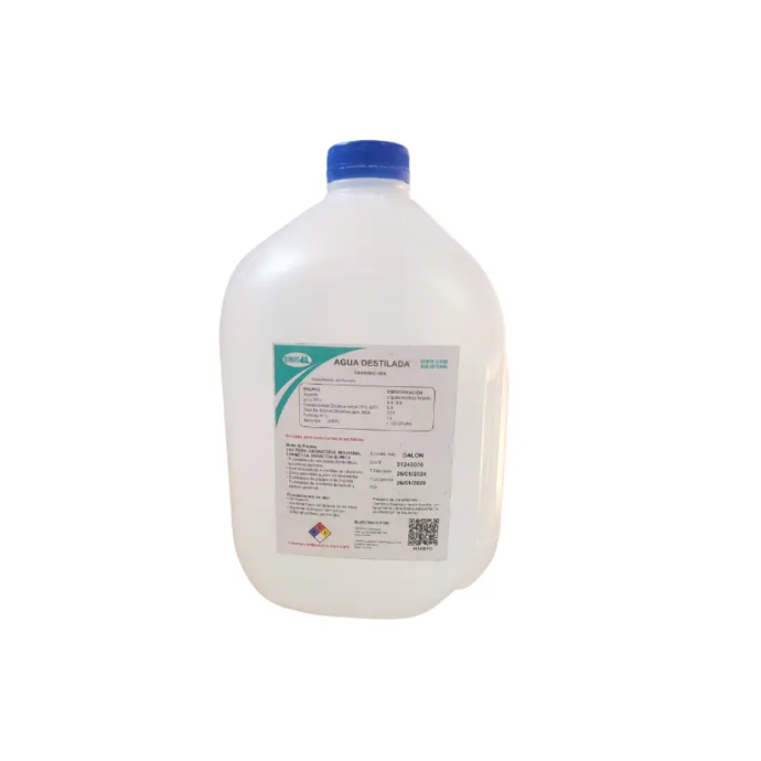 Agua destilada PH 5,0 - 8,0. Quimfas