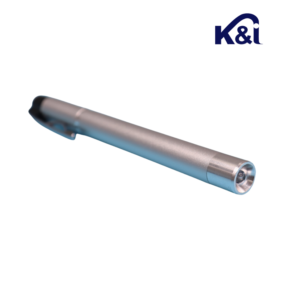 Linterna de examinacion pupilar, color plata. KI