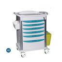 Coche médico multiuso, ABS-aluminio, 6 cajones. MT600, Viamed