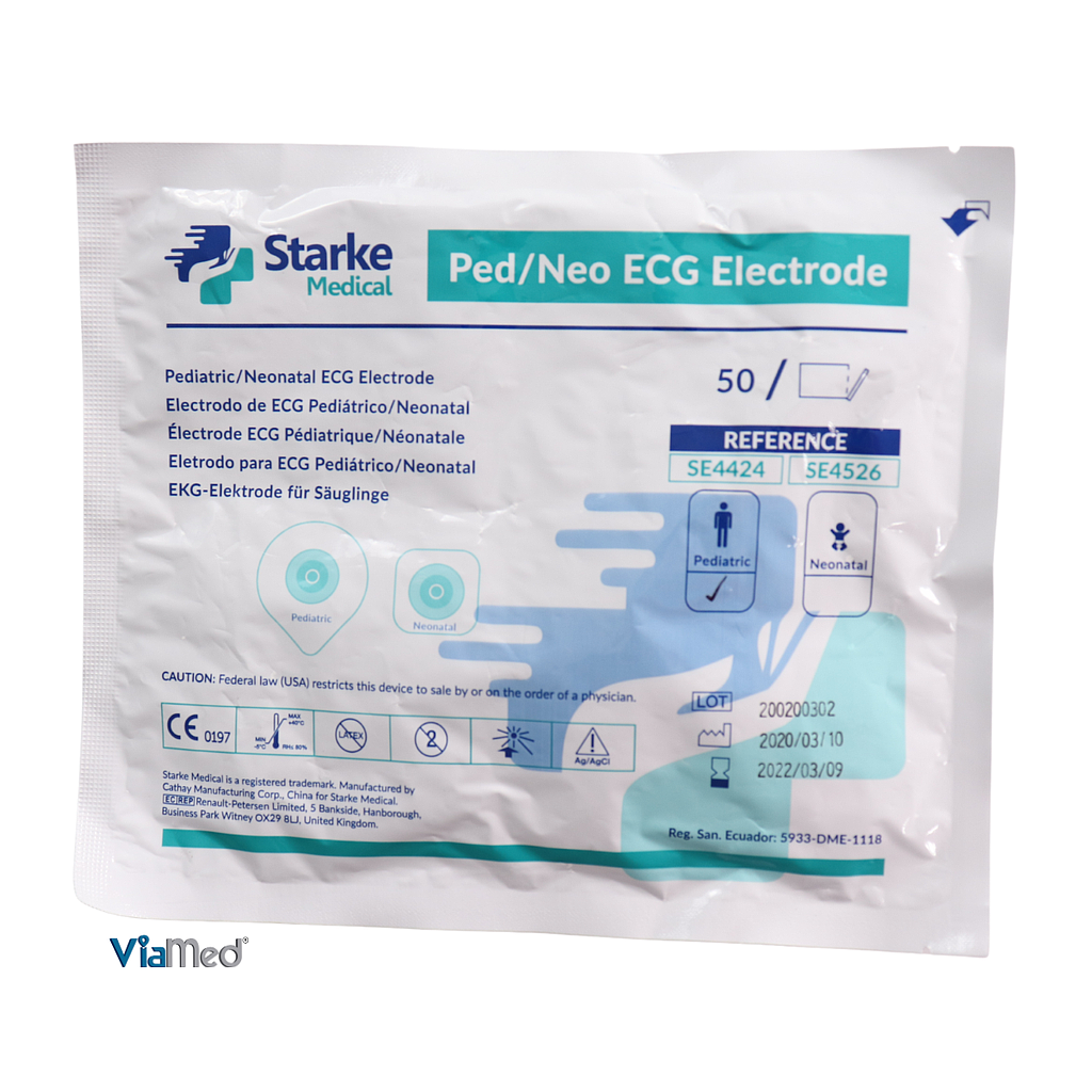 Electrodos de monitoreo ecg, pediatrico, sobre x 50und, Starke