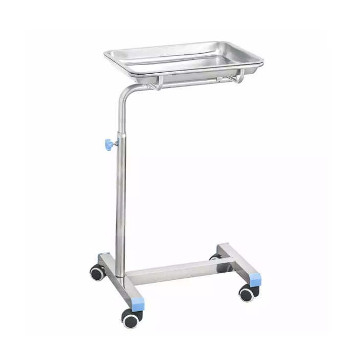 Mesa de mayo acero inox, 4 ruedas, 