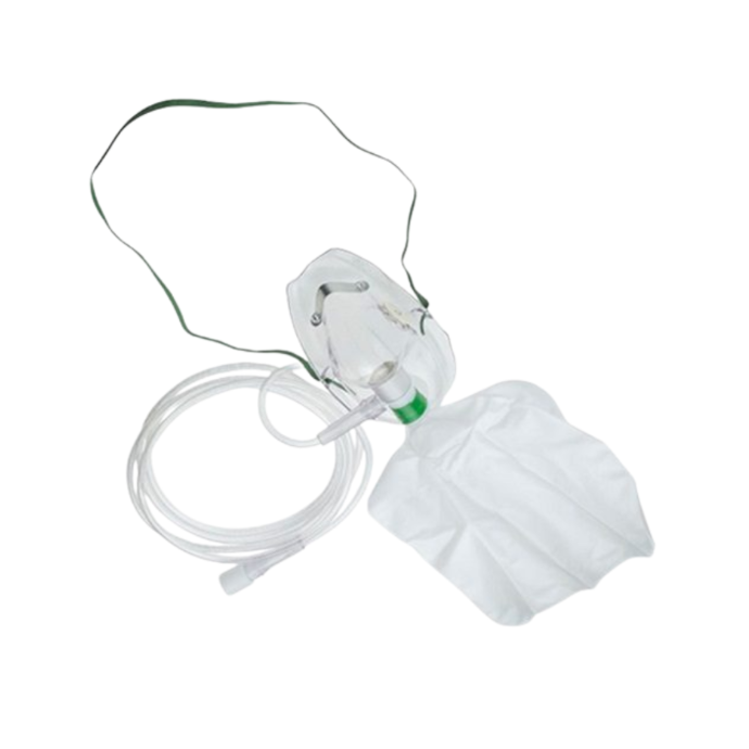 Mascarilla de oxigeno alta concentracion, adulto, con tubo 2 mtrs y funda reservorio, Hsiner