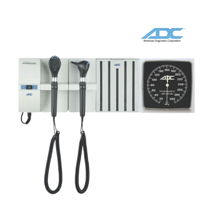 Set de diagnostico mural 3.5v, otoscopio+oftalmoscopio+porta especulas + tensiometro aneroide, ADC
