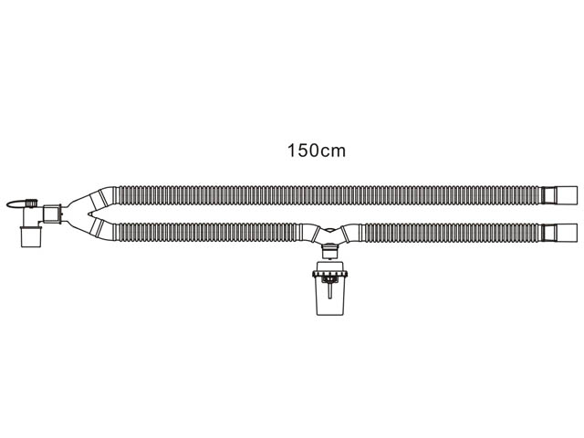 Circuito de ventilacion, adulto, c/trampa de agua, Hsiner