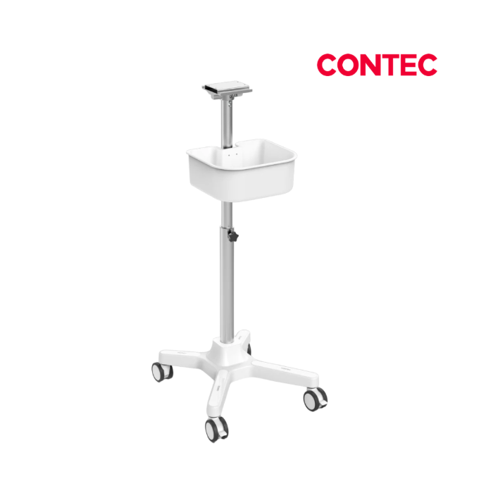 Coche de transporte para monitor de paciente.