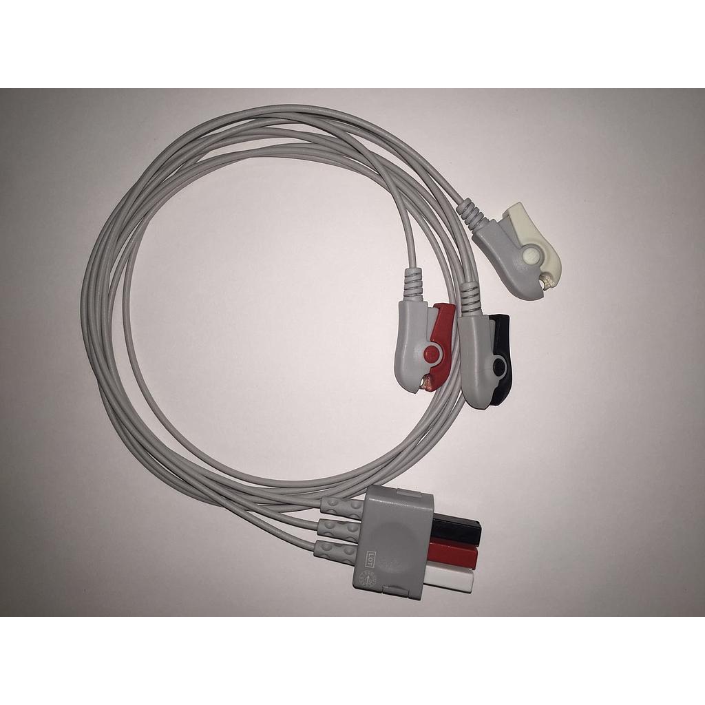 ​​ECG cable terminal 3 leads, Neo, clip, TPU, AHA to D100, Advanced