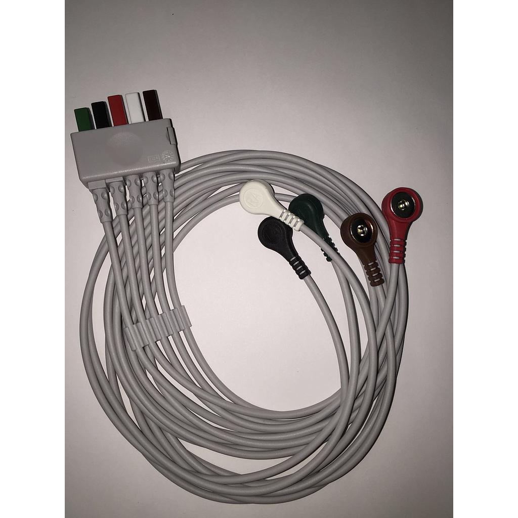 ECG cable terminal  5 leads, Adulto, snap, TPU, AHA para D100, Advanced